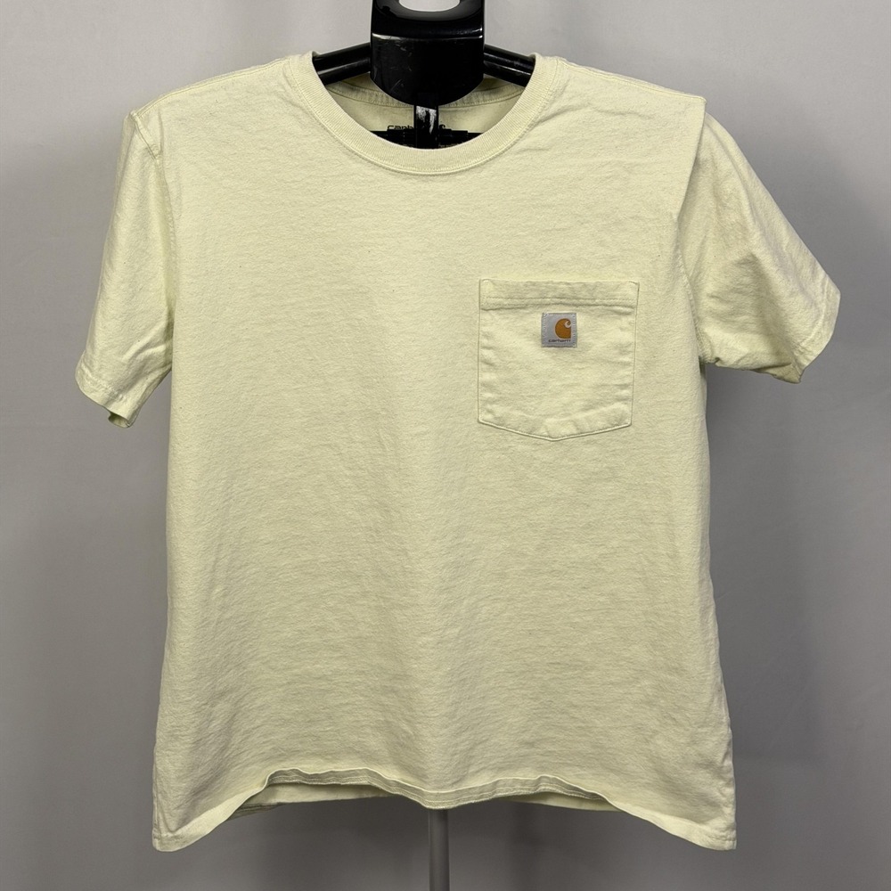 Carhartt Shirt Youth Large 12-14 Yellow Pocket Tagless Loose Fit Logo‎ Tee